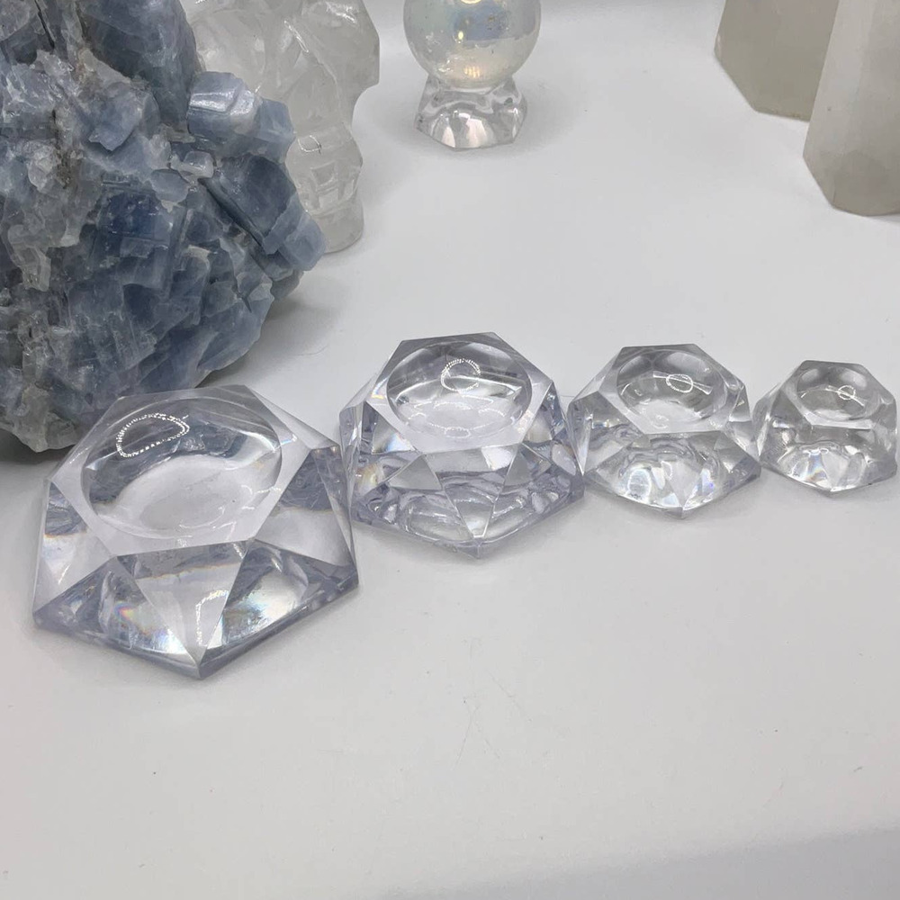 Clear resin sphere stand/holder - Small